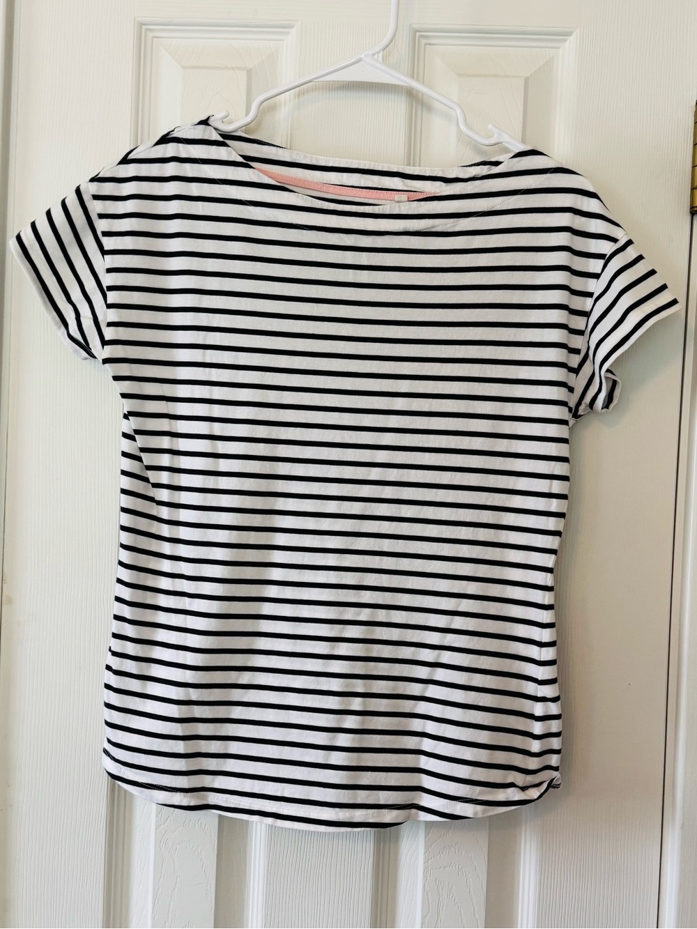 Boden Striped Short Sleeve Top Women’s US 8 / UK 12 Cotton Modal Black Coastal